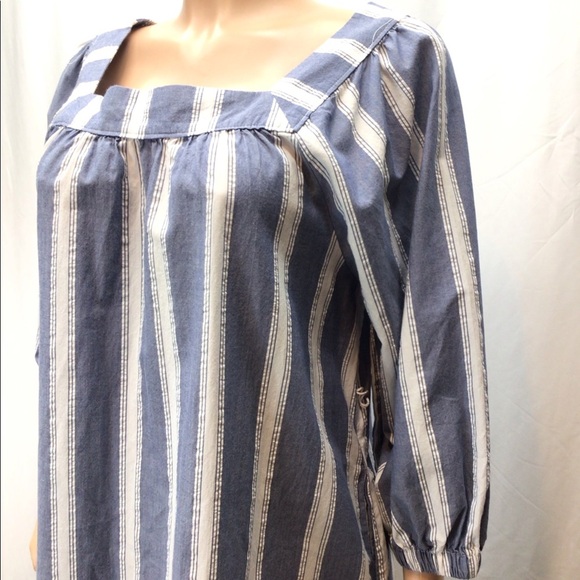 Gap Womens Blue Dobby Stripe Cotton Shift Dress - Picture 5 of 9